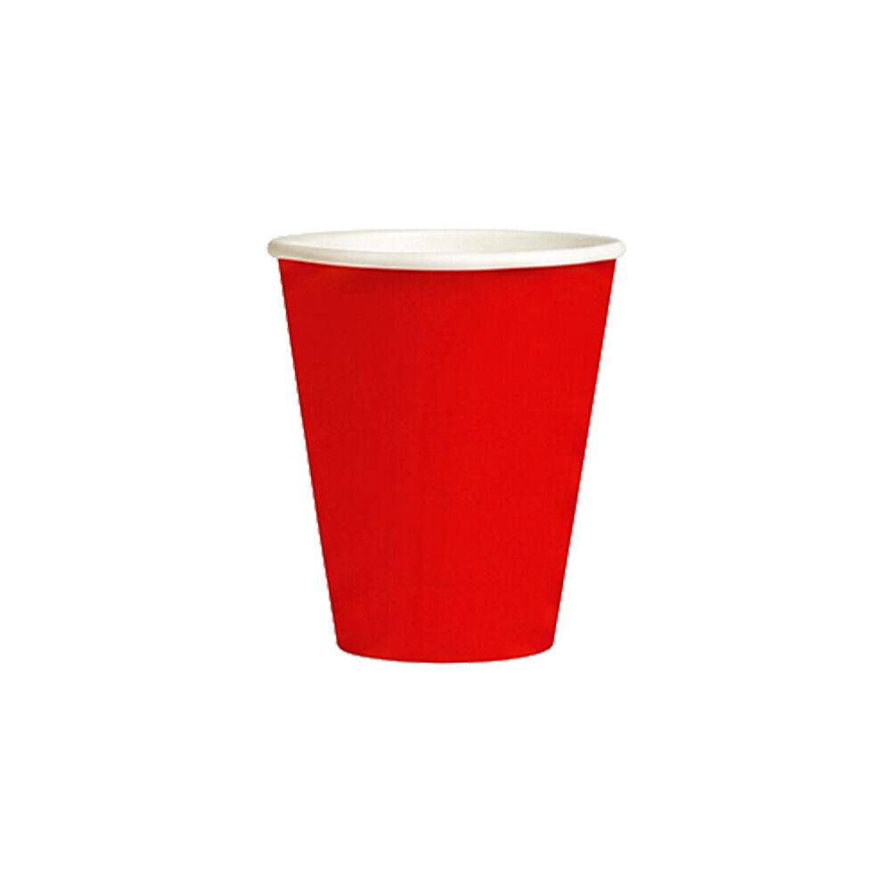 Partyware 12pc Partyware FSC Aqueous Paper Cups Set Disposable 450ml Red (20 Pack)
