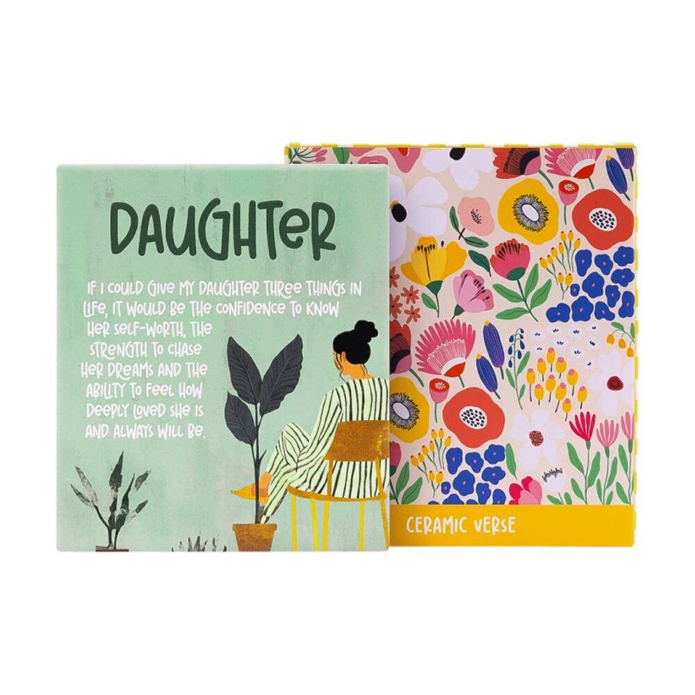 Splosh Billie Daughter Verse Ceramic w/ Hook & Stand Green 12x14x1cm (2 Pack) — image 3