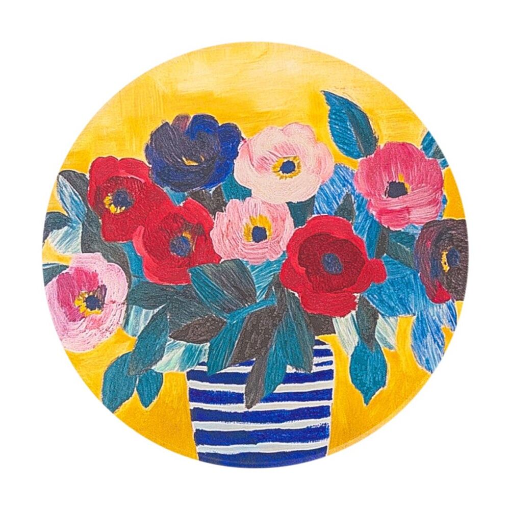 Splosh Billie Vase Ceramic Coaster Cork Back 11x11cm Splosh — Yellow Blue Red