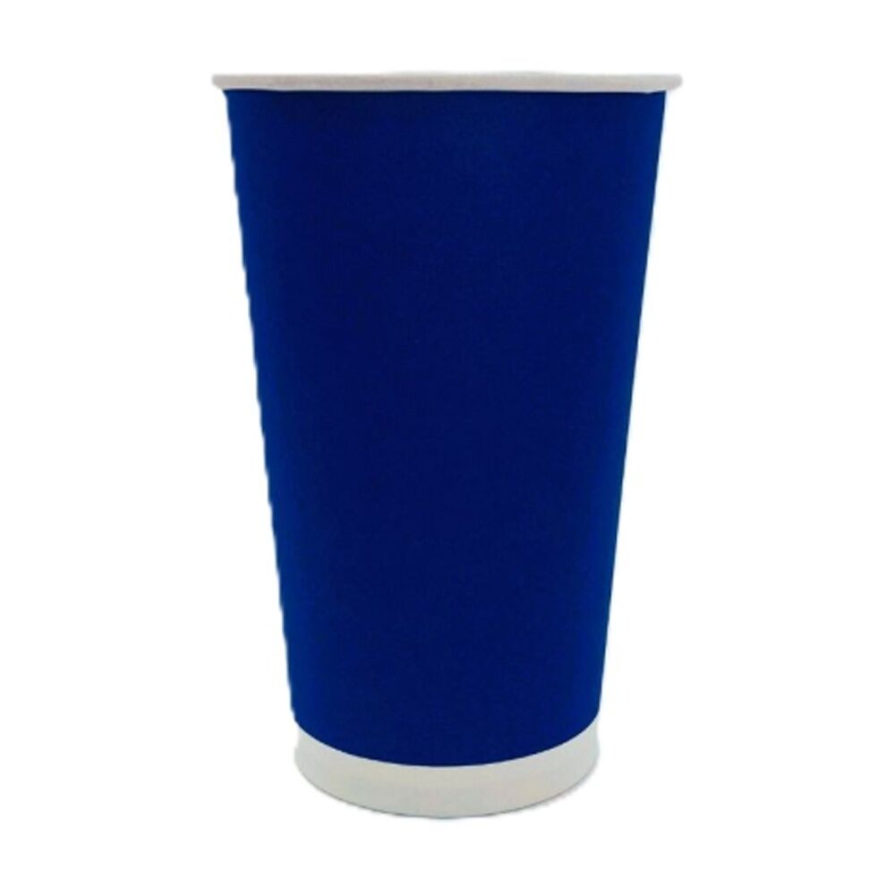 Partyware FSC PLA Single Wall Paper Cups Set Disposable 450ml Blue (15 Pieces)