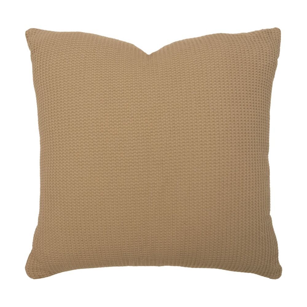 Bambury Milo Waffle Weave Cotton Square Cushion Throw Pillow 50x50cm Chai