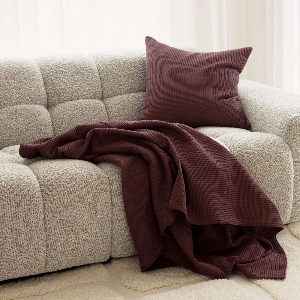 Bambury Milo Waffle Weave Cotton Square Cushion Throw Pillow 50x50cm — image 2