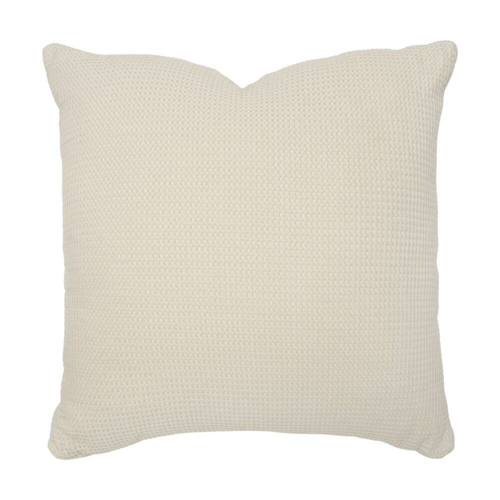 Bambury Milo Waffle Weave Cotton Square Cushion Throw Pillow 50x50cm — Stone