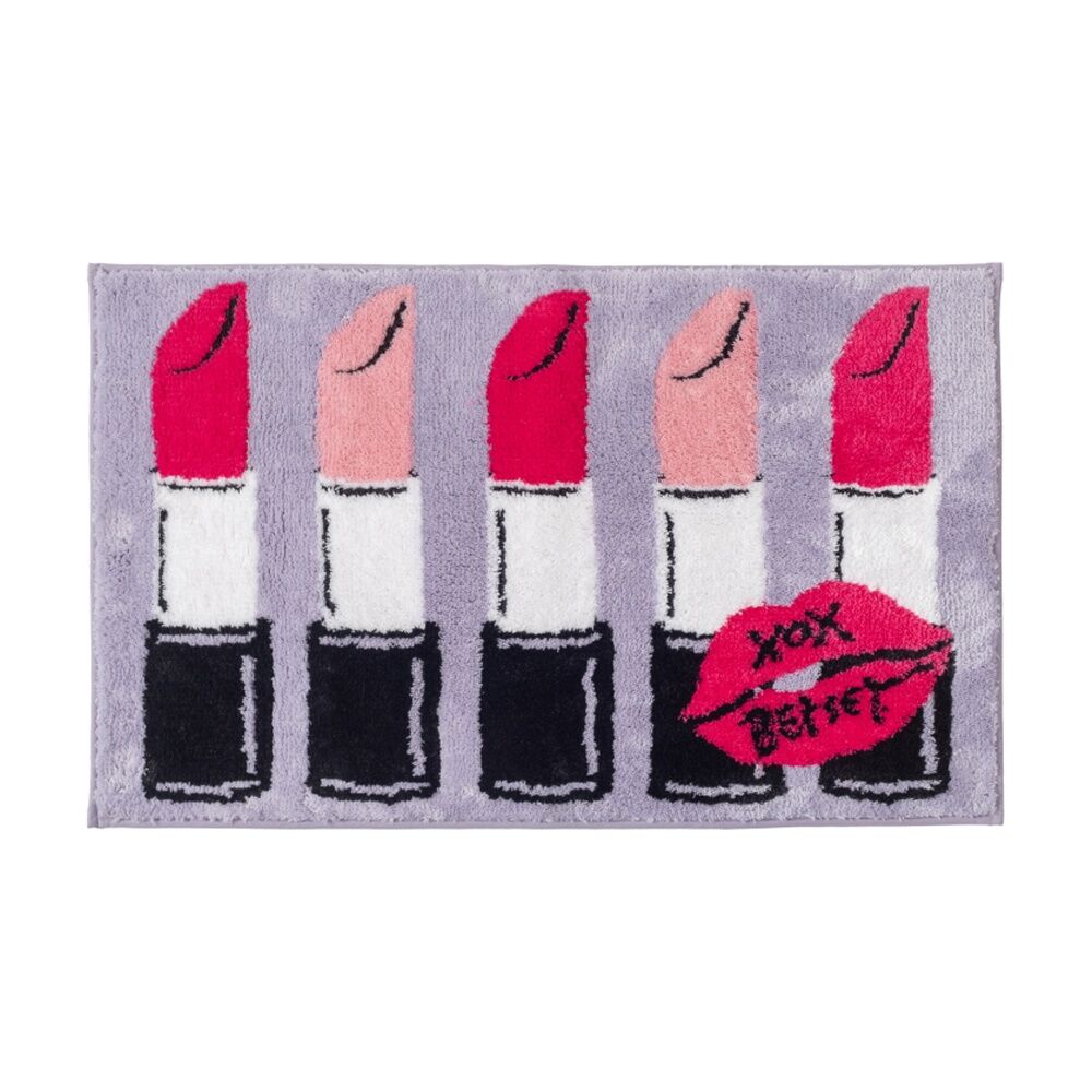 Betsey Johnson Lipstick Daydream Girls Bath Mat Non-Slip Machine Washable Purple