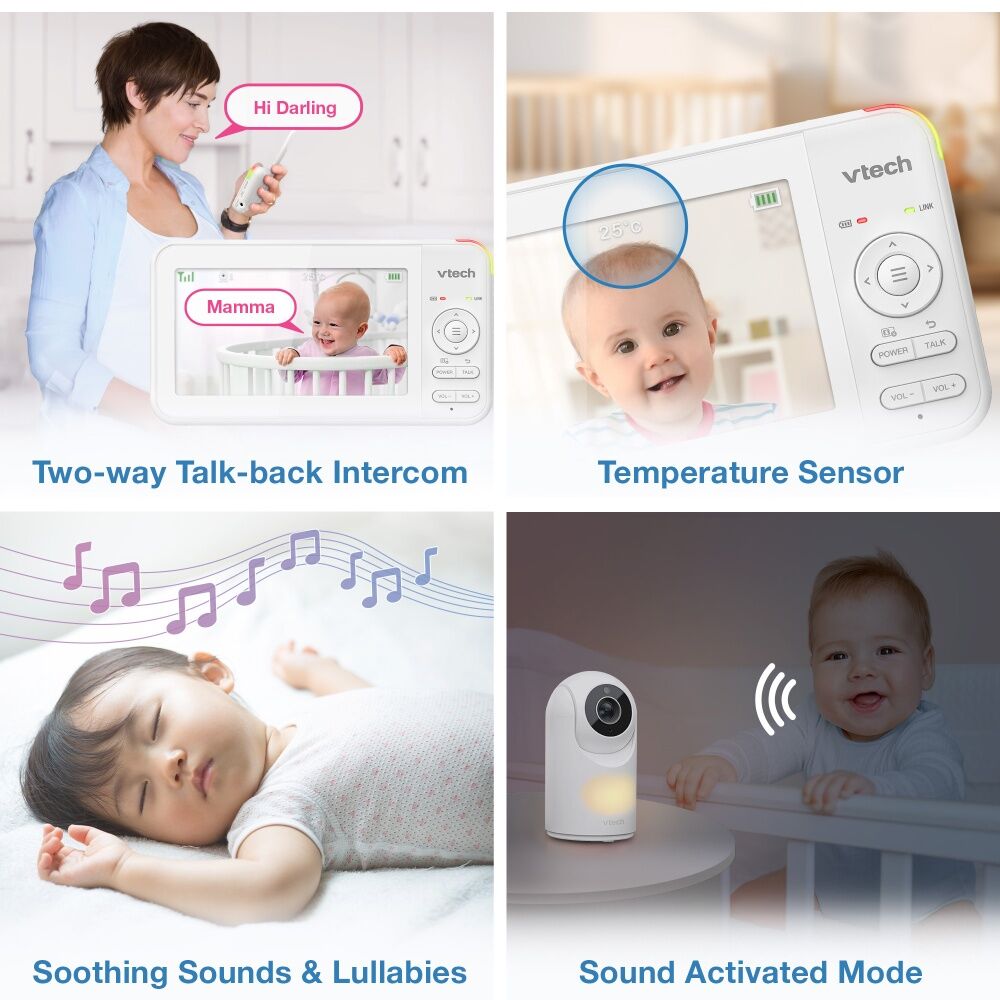 Vtech BM5650N Video & Audio Baby Monitor w/ 5 In Colour Screen Pan/Tilt Camera VTech — image 9