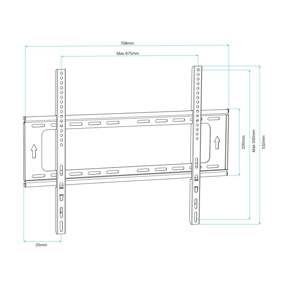 Crest Fixed TV Mount Fits 37 To 90 Inch Holds 100kg High-Grade Steel Black (2 Pack) — image 4