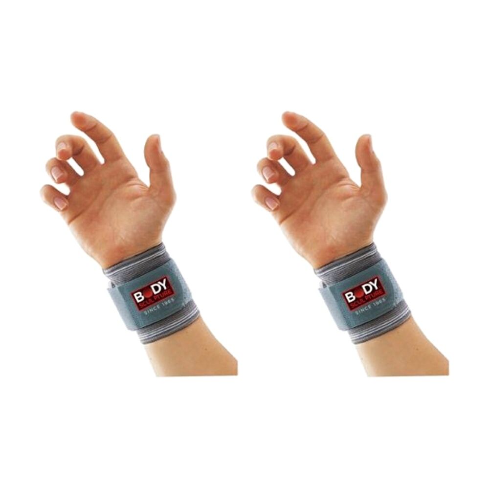 Body Sculpture 4 Way Knit Elastic Wrist Suppot w/ Adjustable Strap L/S/M (2 Pack)