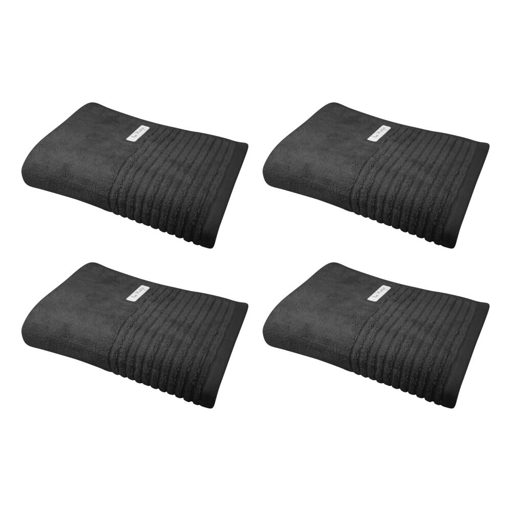 Bas Phillips Hayman Zero Twist Bath Towel 600Gsm Cotton 137x68cm Eclipse (4 Pack)