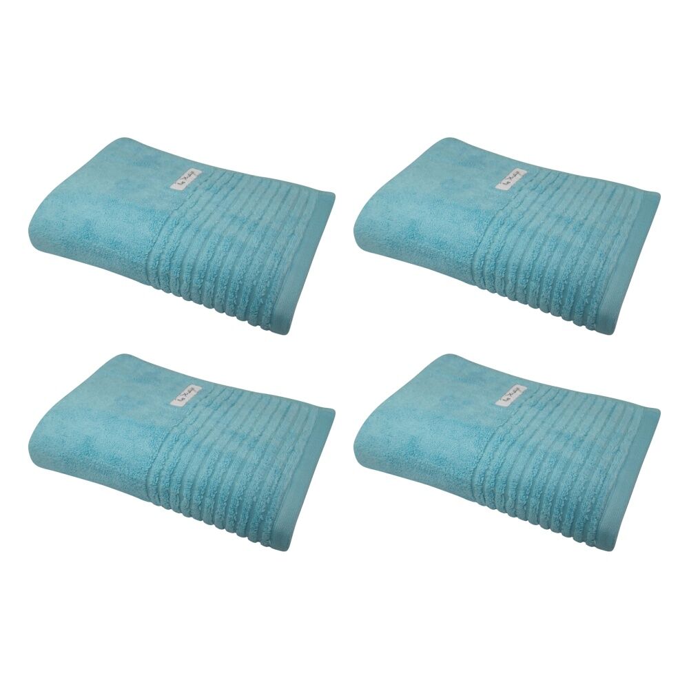 Bas Phillips Hayman Zero Twist Bath Towel 600Gsm Cotton 137x68cm Ocean (4 Pack)
