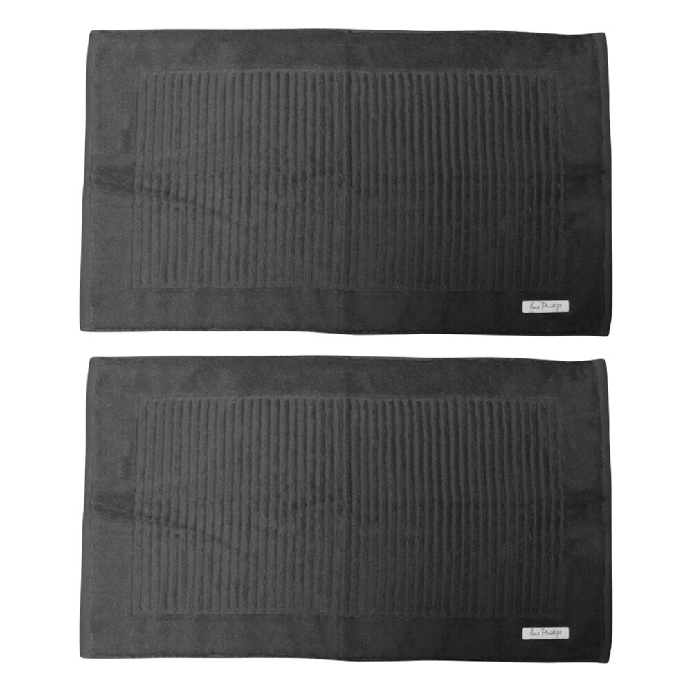 Bas Phillips Hayman Zero Twist Bath Mat 600Gsm Cotton 78x48cm Eclipse (2 Pack)