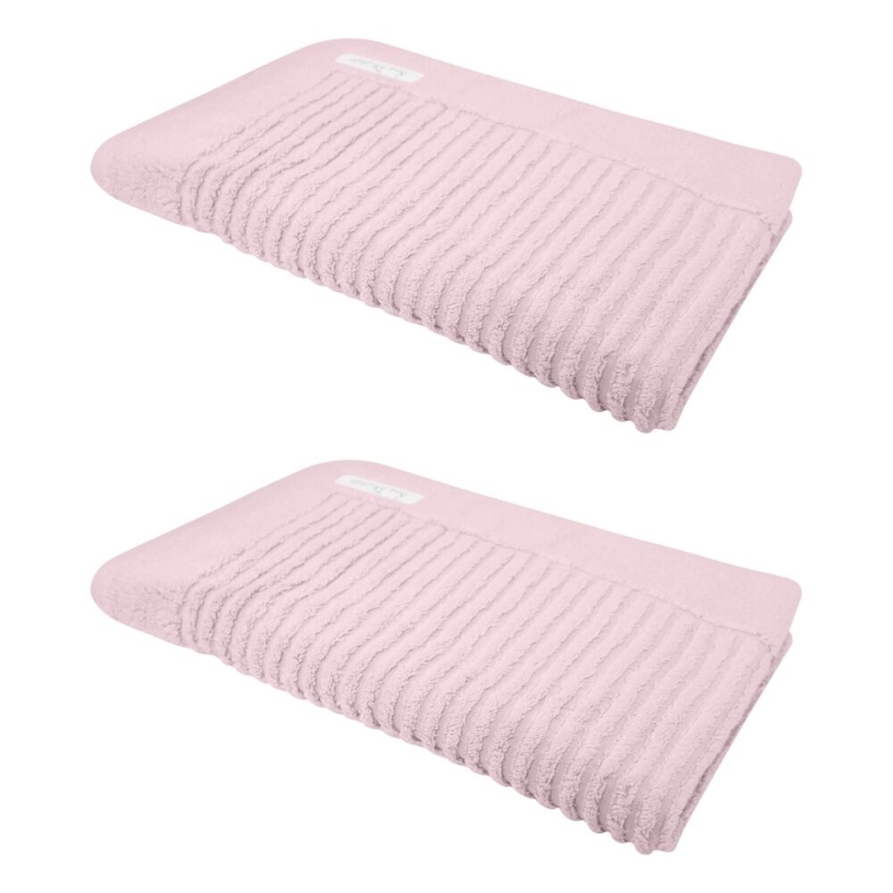 Bas Phillips Hayman Zero Twist Bath Mat 600Gsm Cotton 78x48cm Orchid (2 Pack)