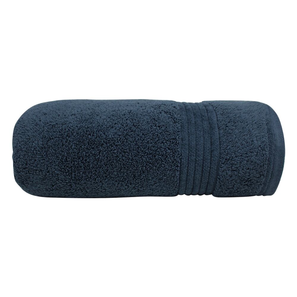 Bas Phillips Navy Valencia Zero Twist Cotton Bath Towel 68 x 137cm — image 2