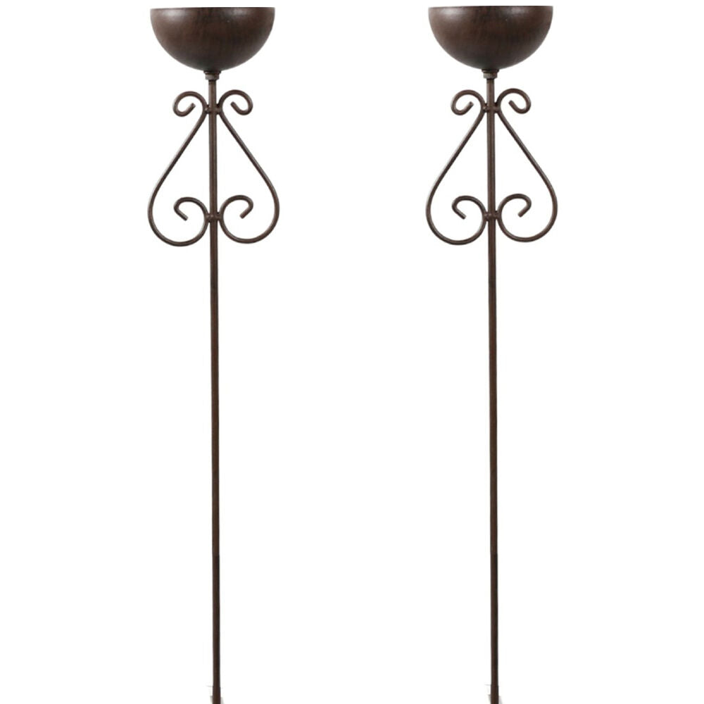 Bronrob Decorative Outdoor/Garden Bird Feeder Bowl Stake 85x85x10cm (2 Pack)