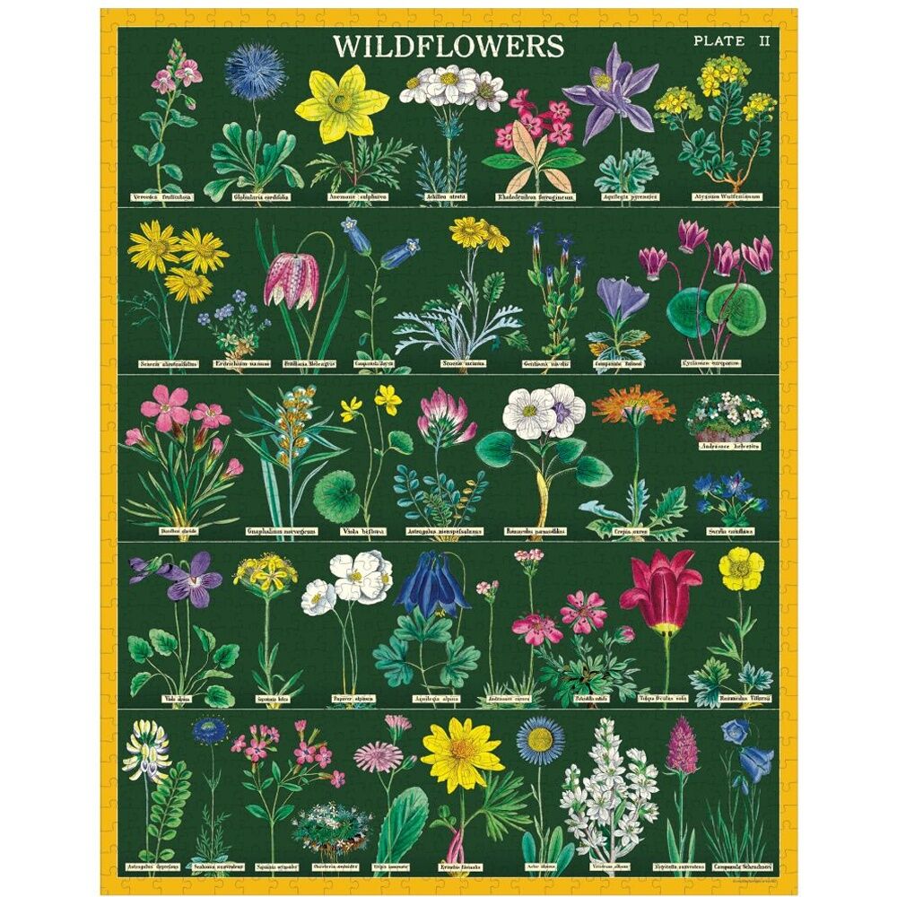 Cavallini Puzzle Vintage Wildflower 2 Botanical Art Kids Activity Set (1000 Pieces) — image 2