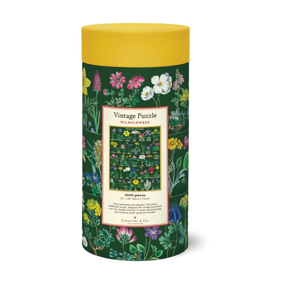 Cavallini Puzzle Vintage Wildflower 2 Botanical Art Kids Activity Set (1000 Pieces) — image 3