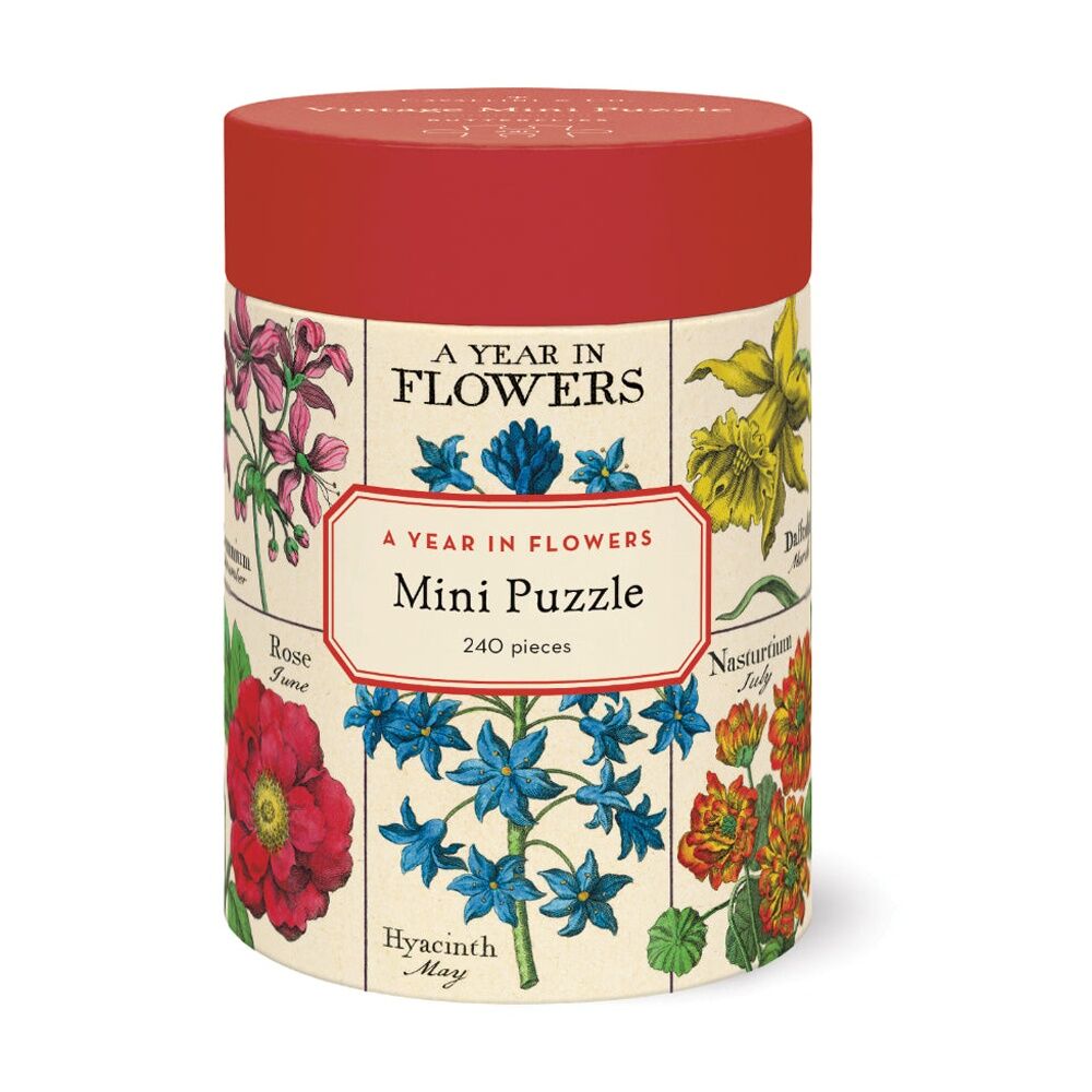 Cavallini Mini Puzzle a Year In Flowers Vintage Botanical Art (240 Pieces)