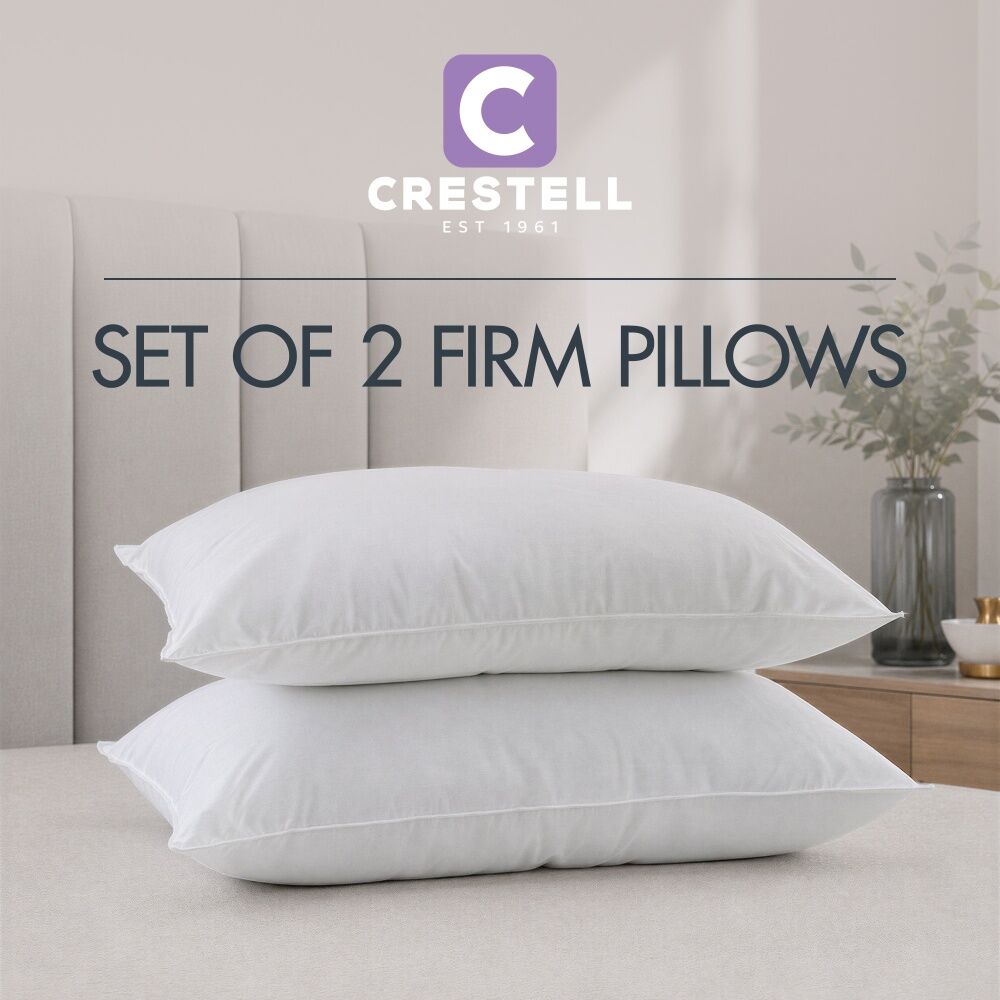 Crestell Neck Support Firm Pillow Set Cotton Cover Machine Washable (2 Pieces) — image 2
