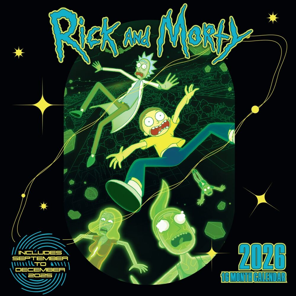 Cartoon Network 30x30cm Rick and Morty 2026 Square Wall Calendar Room Decor