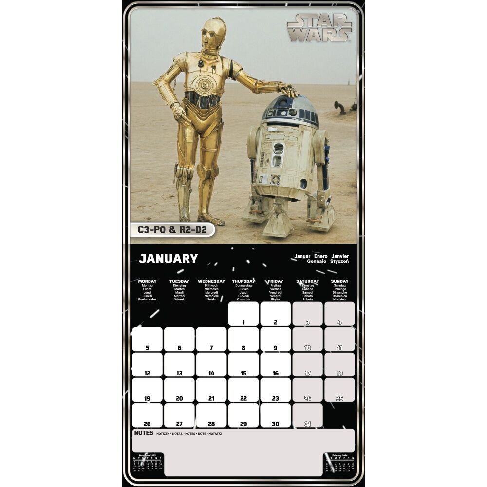 Star Wars 30x30cm Classic 2026 Square Wall Calendar Room Decor — image 3