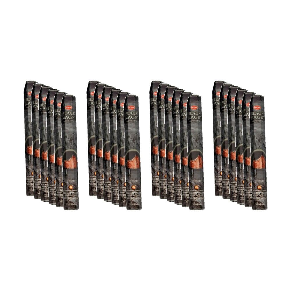 Hem Home Fragrance Scented Smelling Incense Sticks Packet Set Black Magic (24 Pack)