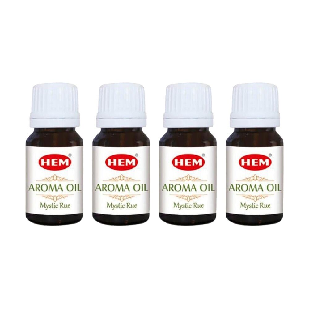 Hem Home Fragrance Scented Smelling Oil Bottle 10ml Mystic Rue (4 Pack)