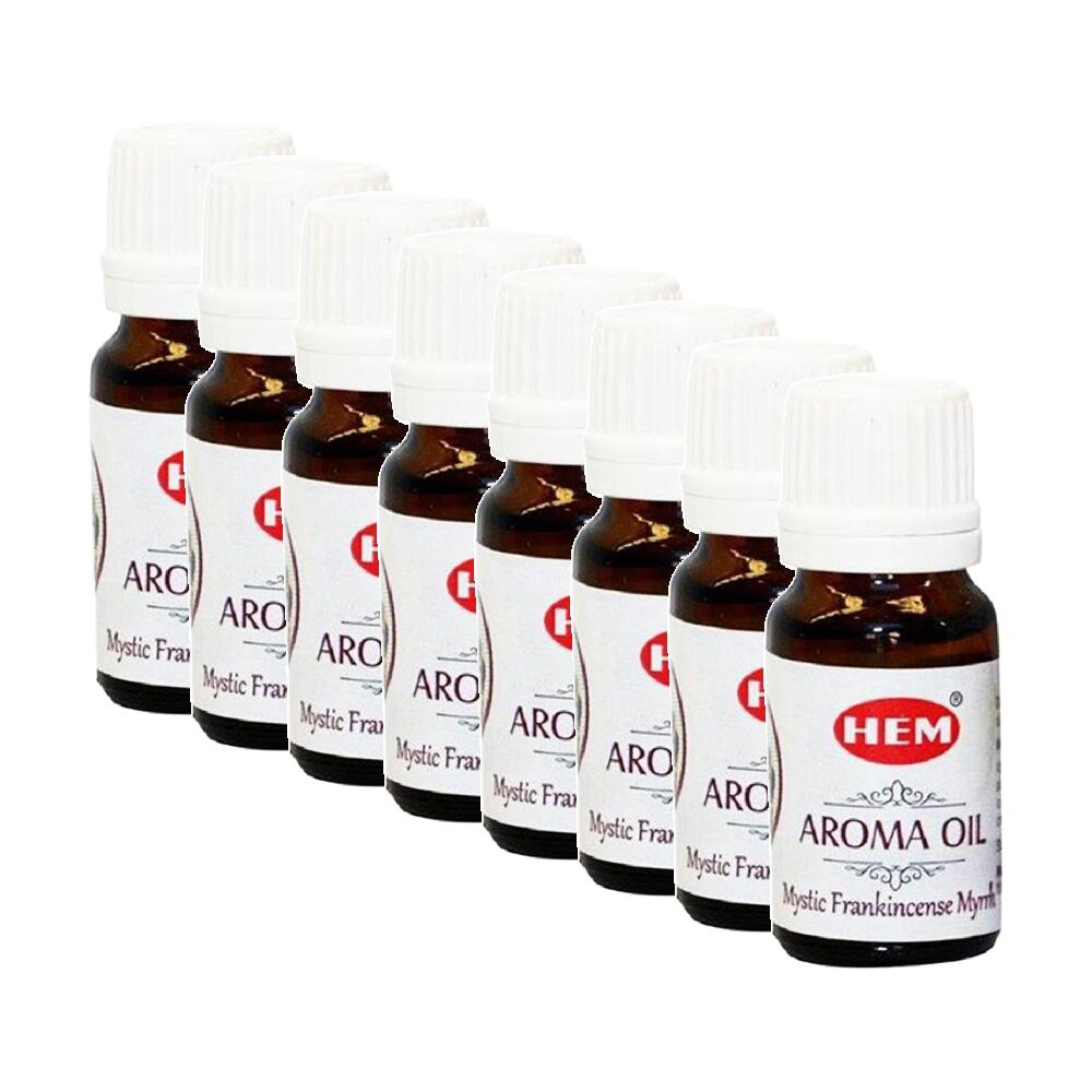 Hem Home Fragrance Scented Smelling Oil Bottle 10ml Mystic Frankincense Myrh (8 Pack)