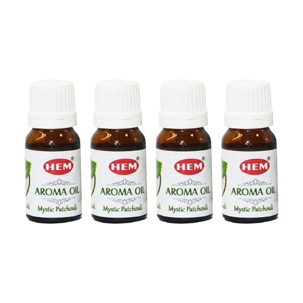 Hem Home Fragrance Scented Smelling Oil Bottle 10ml Mystic Patchouli (4 Pack)