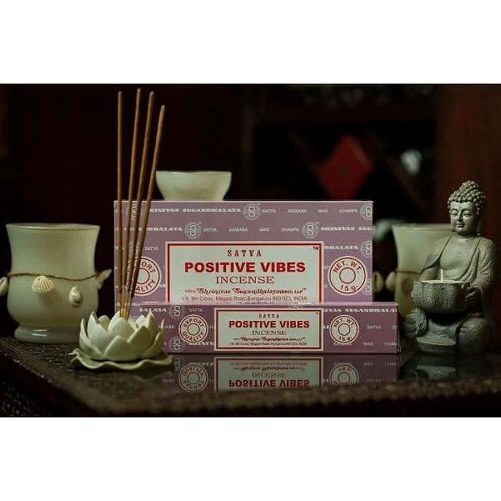 Satya 15gm Positive Vibes Home Fragrance Scented Incense Sticks Packet Set — image 2