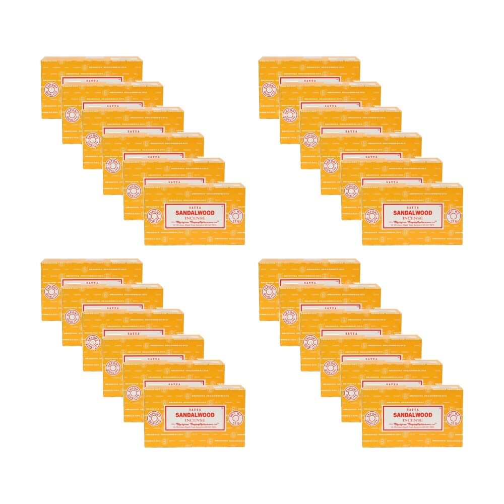 Satya Home Fragrance Scented Incense Sticks Packet Set 15gm Sandalwood (24 Pack)