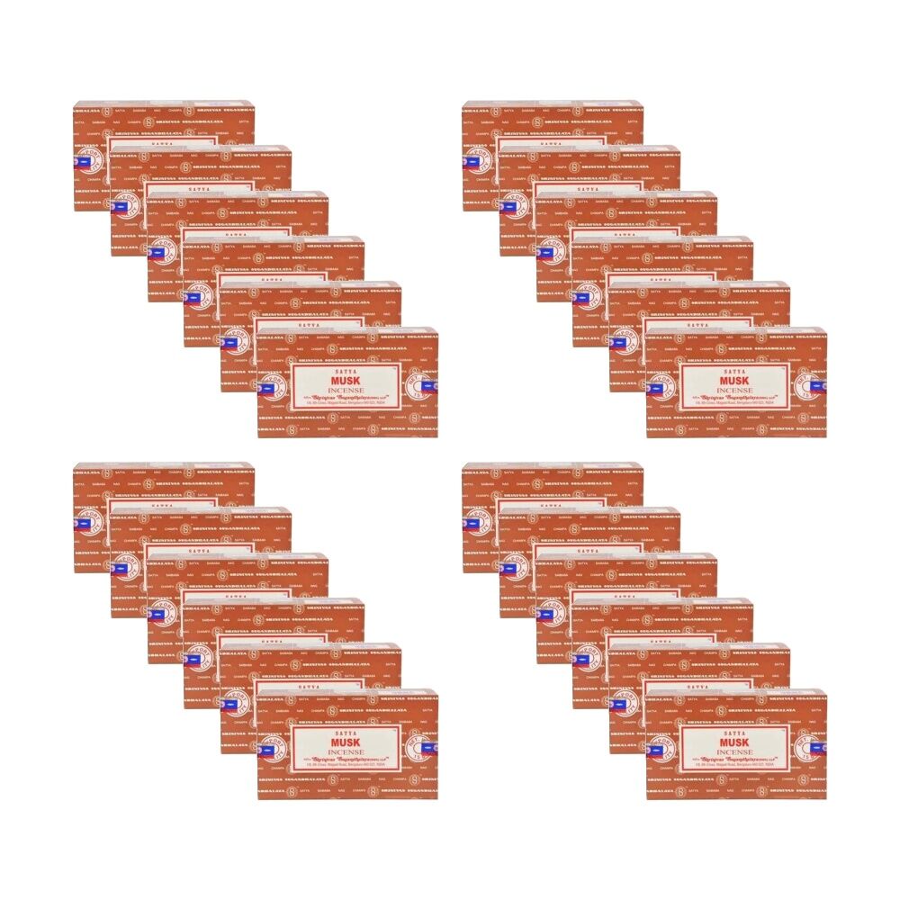Satya Home Fragrance Scented Incense Sticks Packet Set 15gm Musk (24 Pack)
