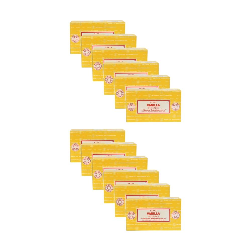 Satya Home Fragrance Scented Incense Sticks Packet Set 15gm Vanilla (12 Pack)