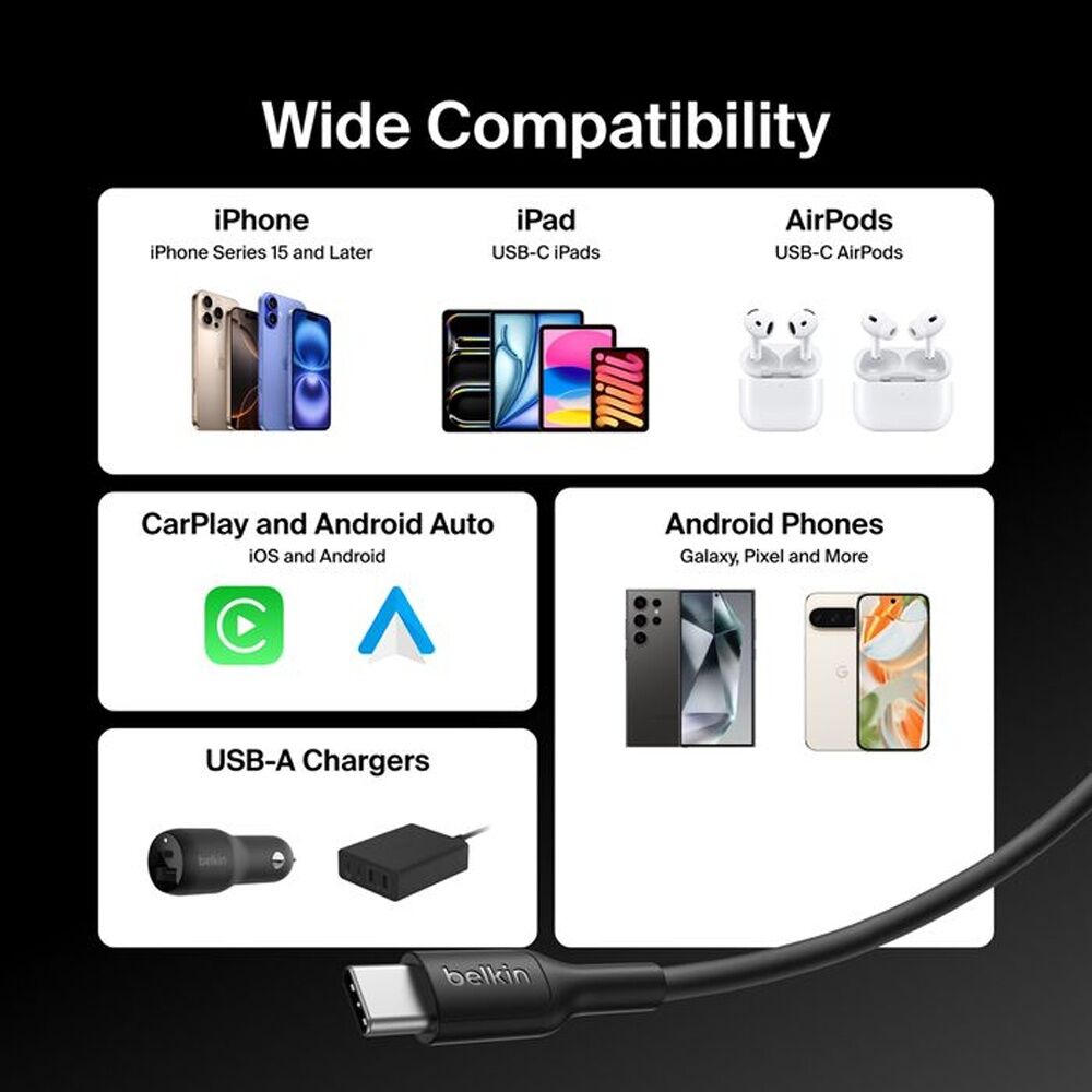 Belkin BoostCharge USB-A to USB-C Charging Cable Universally Compatible 15cm (2 Pack) — image 8