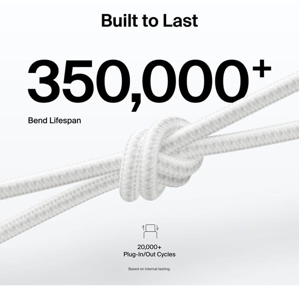 Belkin 1m White BoostCharge Pro Braided USB-A to USB-C Charging Cable — image 4