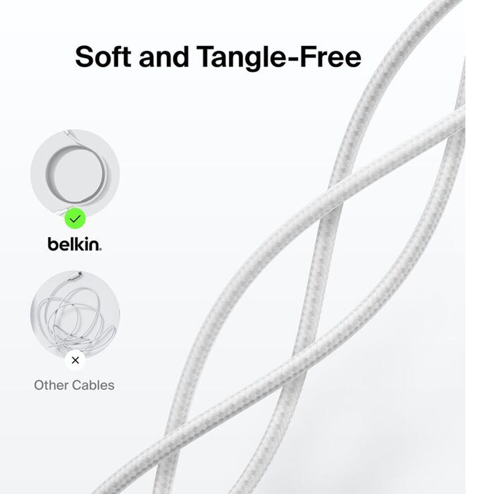 Belkin 1m White BoostCharge Pro Braided USB-A to USB-C Charging Cable — image 5