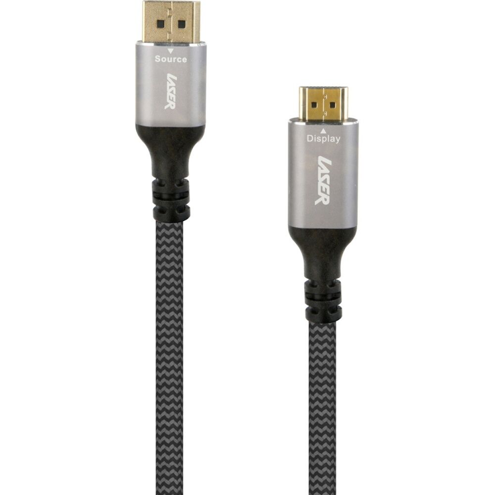 Laser Black 4K DisplayPort To HDMI Braided Durable Connection Cable 2m — image 2