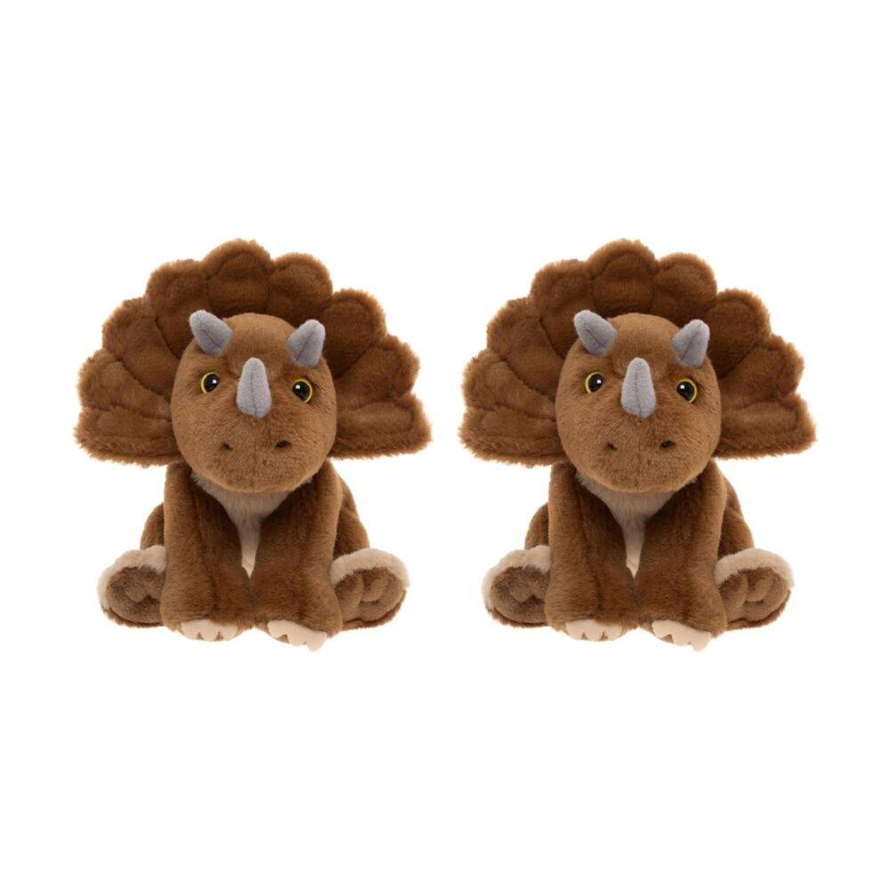 Charlie Bears Triceratops Dinosaur Cuddle Cub Plush Kids Soft Toy 0y+ Brown (2 Pack)