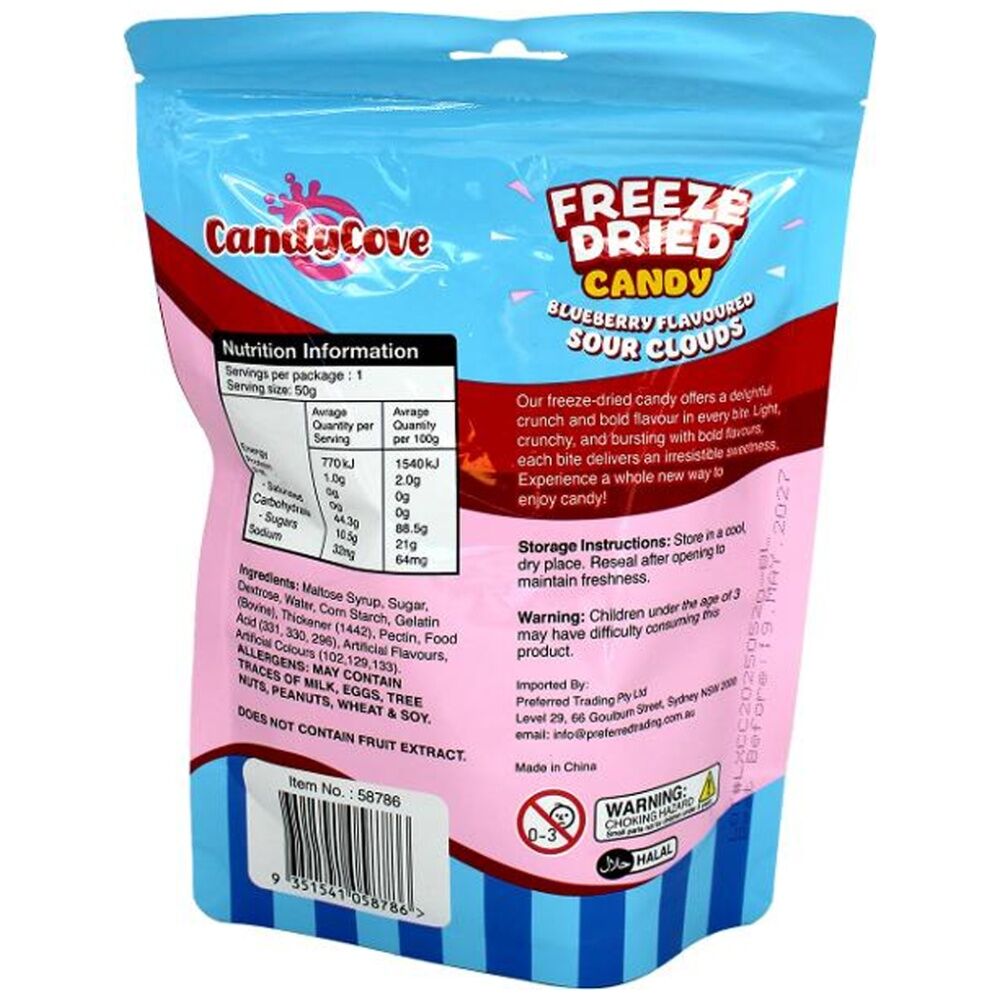 Candy Cove Candycove Freeze Dried Sour Clouds 50g Fruit Flavour Lollies — image 4