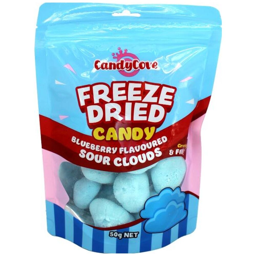 Candy Cove Candycove Freeze Dried Sour Clouds 50g Fruit Flavour Lollies