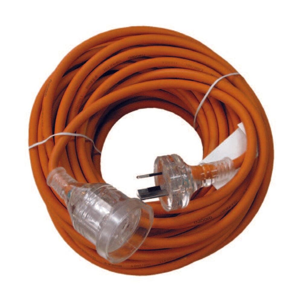 Cleanstar Orange Cleanstar 20m Rubber Extension Lead w/ Illuminated Socket & 10 Amp Plug