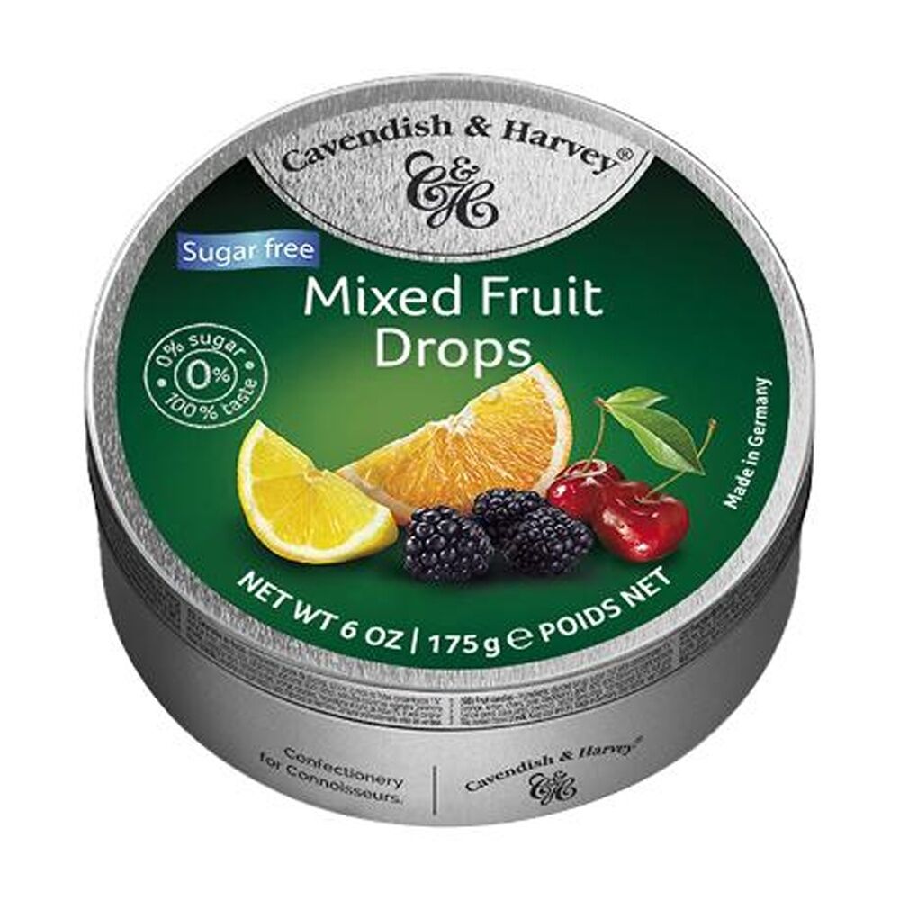 Cavendish & Harvey Sugar Free Mixed Fruit Drops Flavoured Candy 175g (10 Pack) — image 2