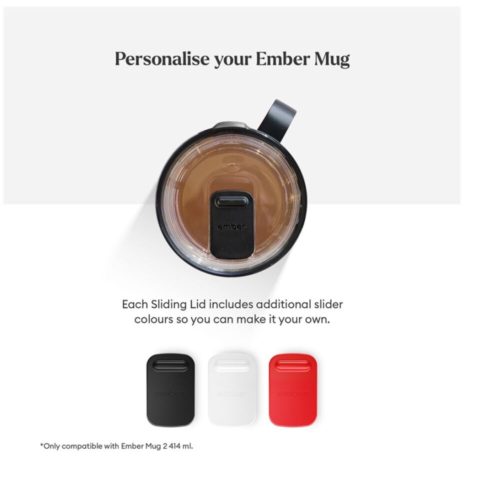 Ember Sliding Lid - For 14 Oz Mugs - Mug 2 Lid - Splash Proof Sliding Cover - Spare Part - Clear Visibility - Durable And Reliable - Travel Friendly — image 2