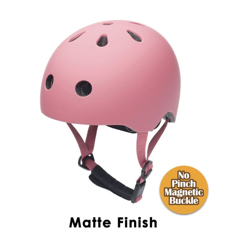 Coconuts Small Medium Matte Pink Helmet - ABS Hard Plastic Shell With Foam Pads - Magnetic Snap On Buckle - Adjustable Spin Dial Fit - Air Vents For — image 2