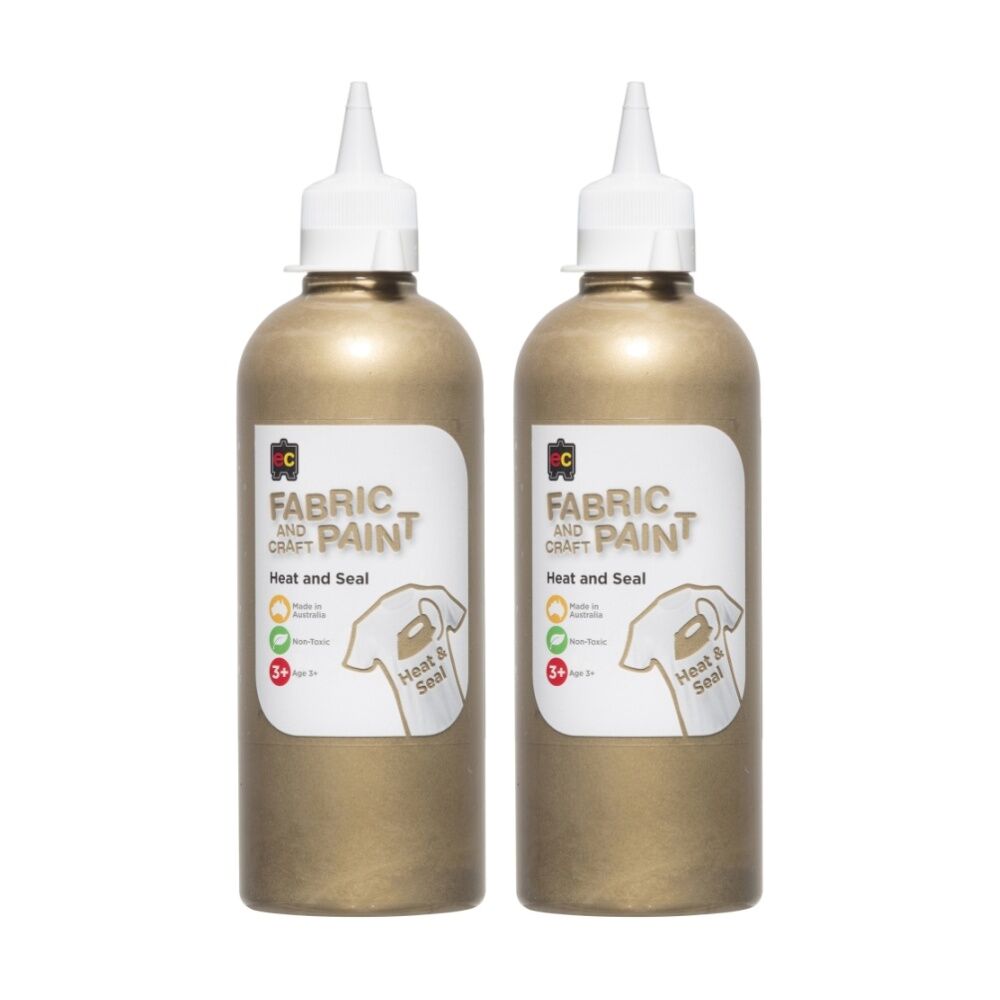 Educational Colours Fabric & Craft Kids Art Paint Gold 500ml 3y+ (2 Pack)
