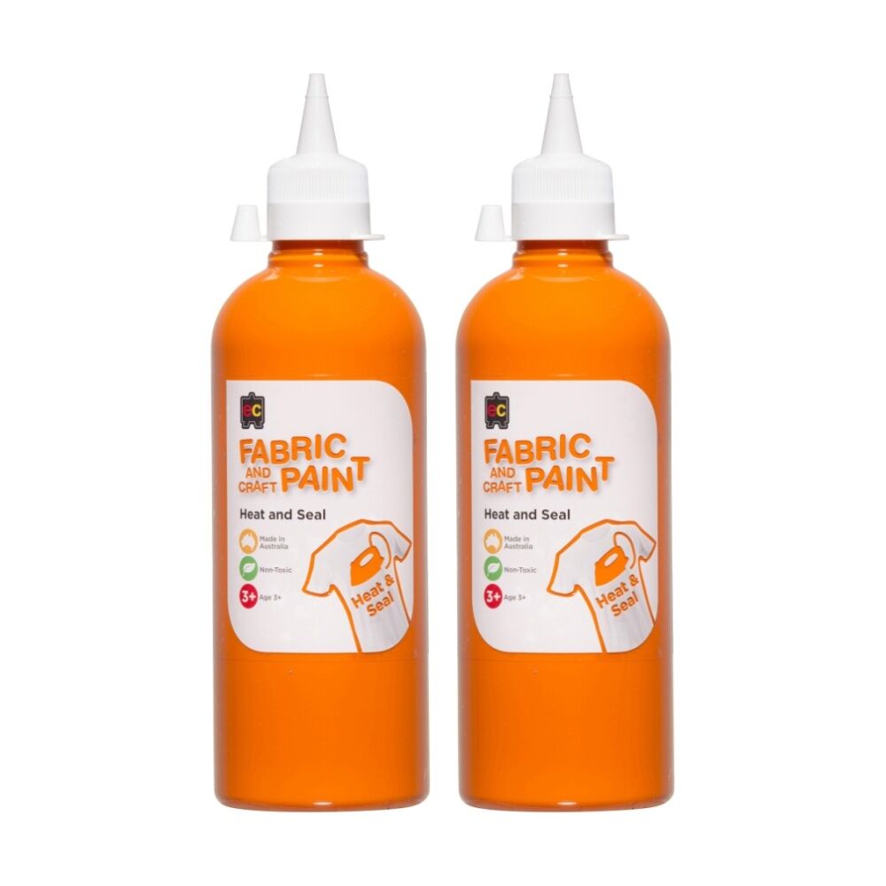 Educational Colours Fabric & Craft Kids Art Paint Orange 500ml 3y+ (2 Pack)