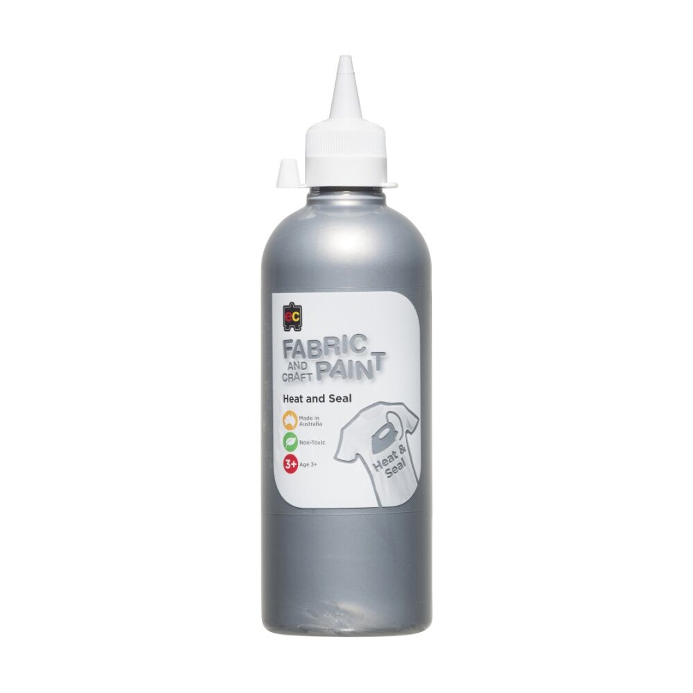 Educational Colours Fabric & Craft Kids Art Paint Silver 500ml 3y+ (4 Pack) — image 2