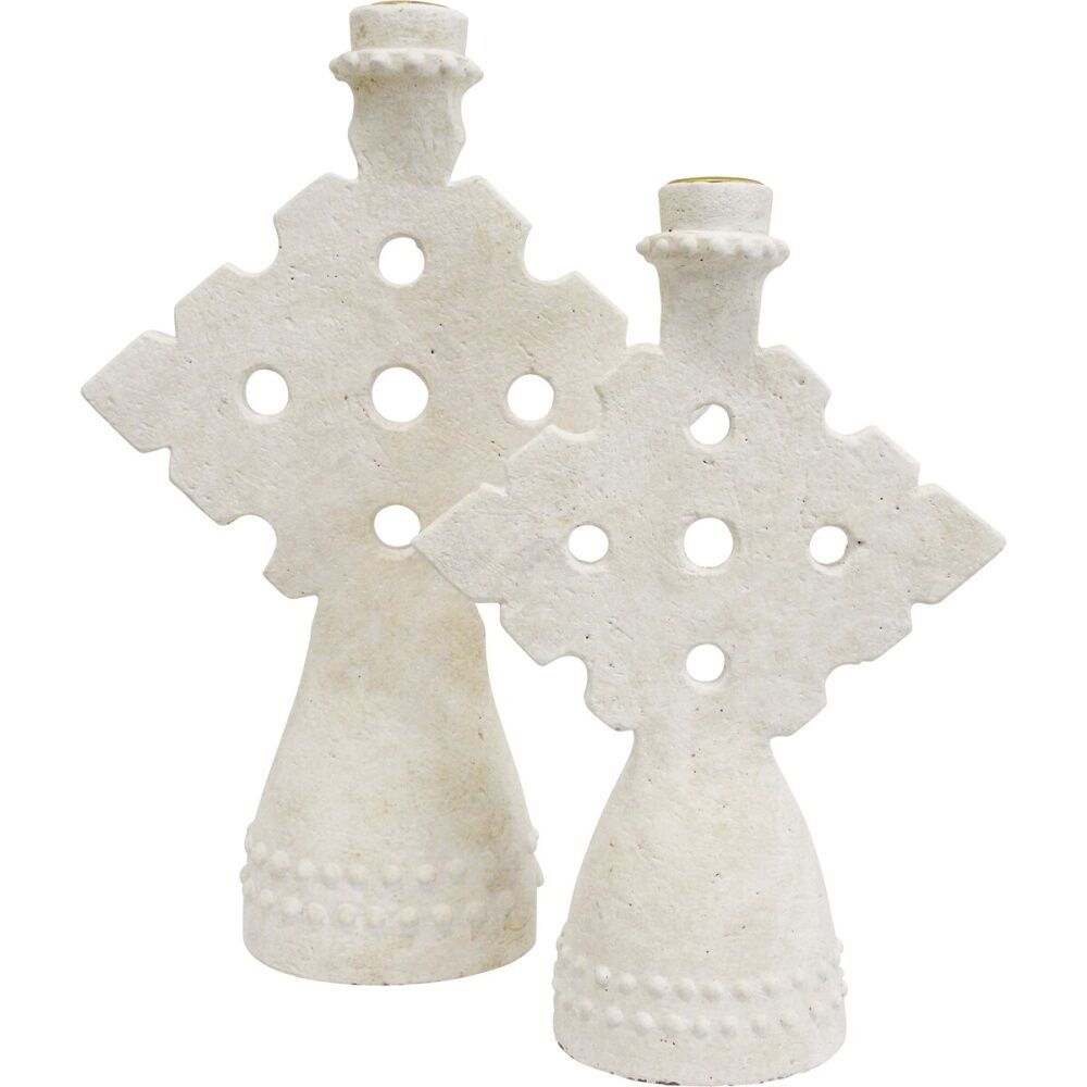 LVD 18x6.5x26cm Medium Concrete Mediterranean Geometric Candle Holder — image 2