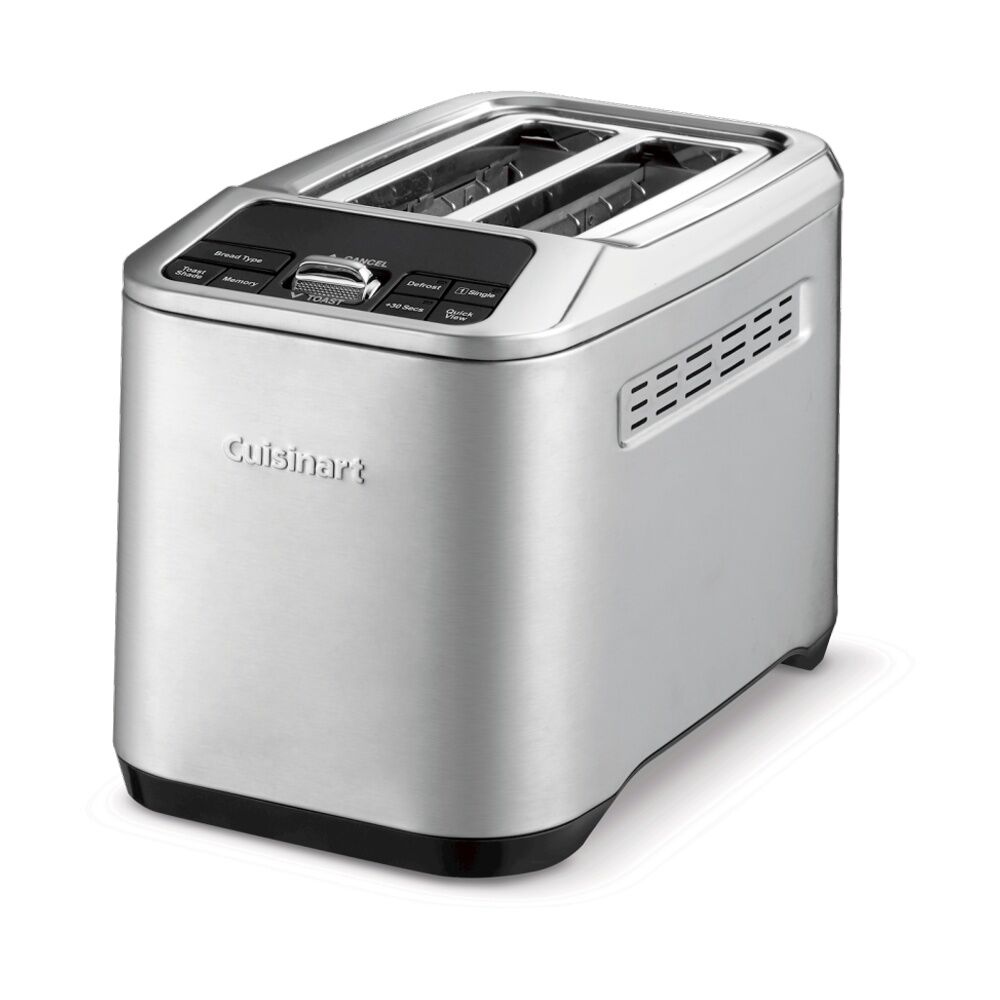 Cuisinart Smart Elite 2 Slice Digital Toaster Stainless Steel - Motorised Lift - Extra-Large Slots - MemorySet For Four Toast Settings - Six Bread