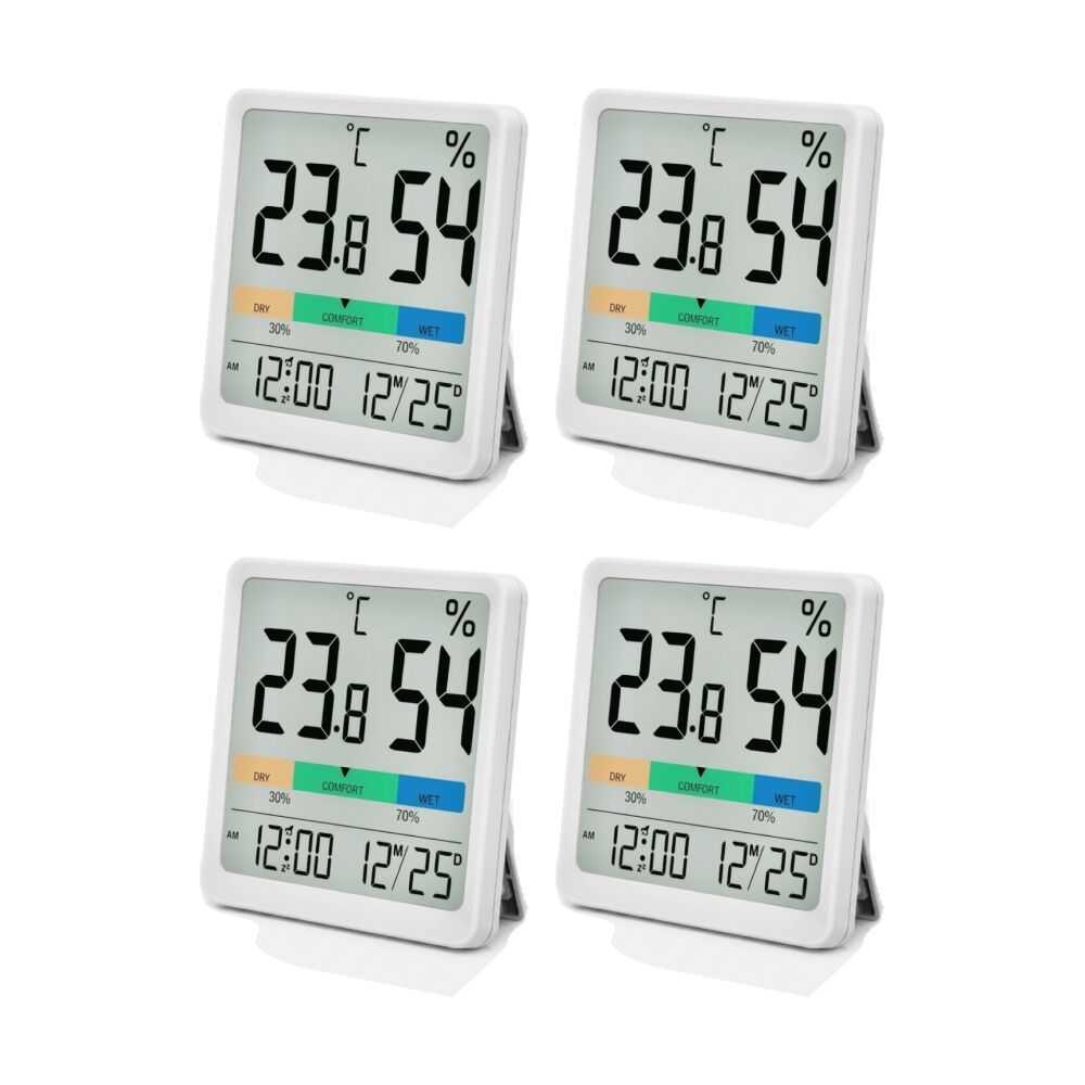 Sansai Digital Thermometer Fast Refresh Humidity Comfort Indicator Large (4 Pack)