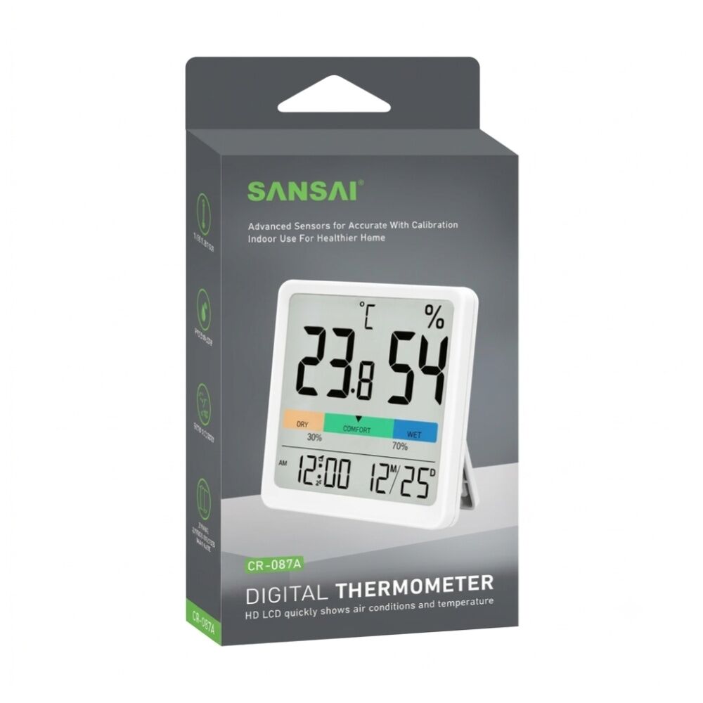 Sansai Digital Thermometer Fast Refresh Humidity Comfort Indicator Large Sansai — image 6