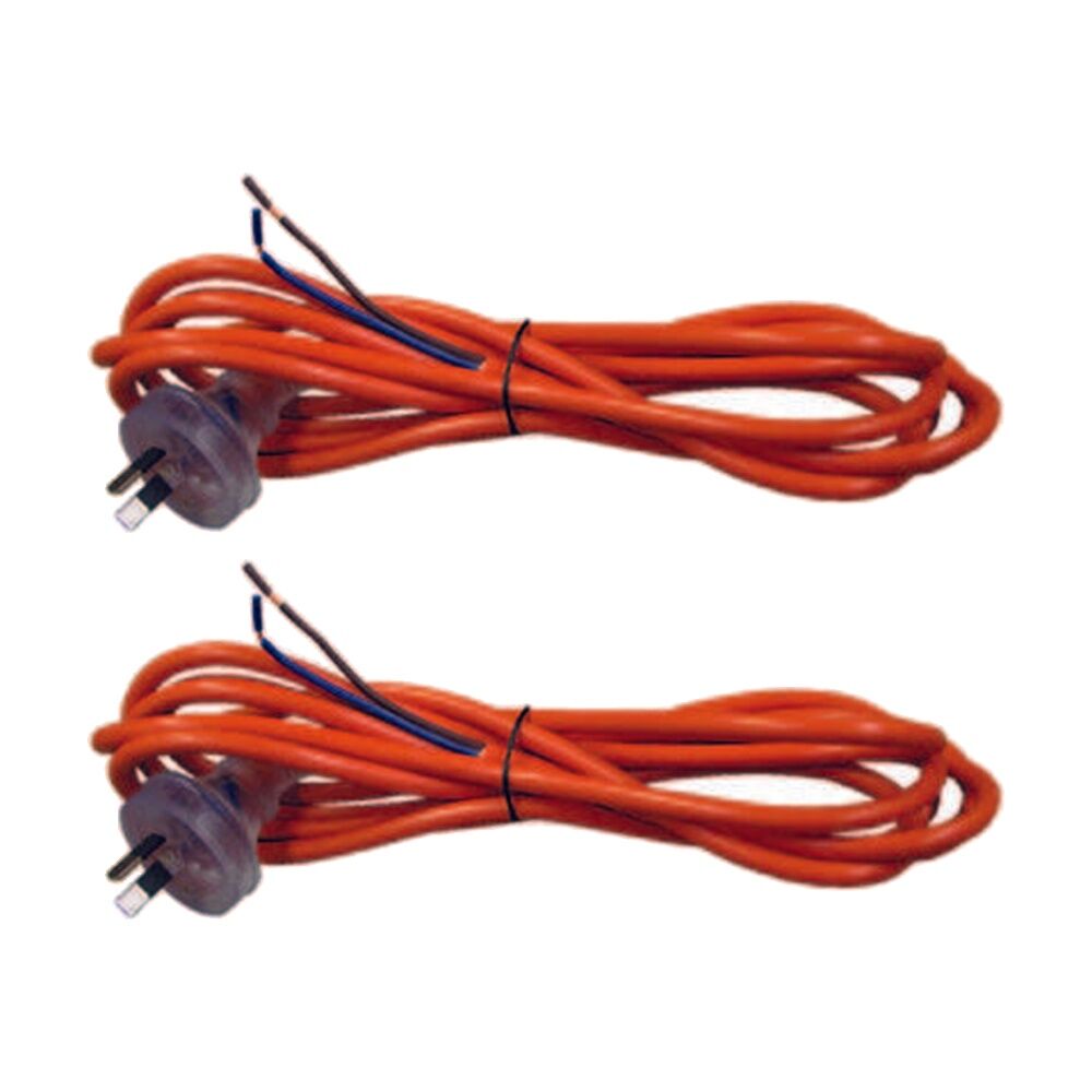 Cleanstar 3m Heavy Duty Extention Cord Power Tool Repair Lead 10 AMP Orange (2 Pack)